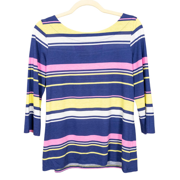 LILLY PULITZER Waverly Top in Sunstripe Multi 3/4 Sleeve Cotton Women's Small - Picture 1 of 5